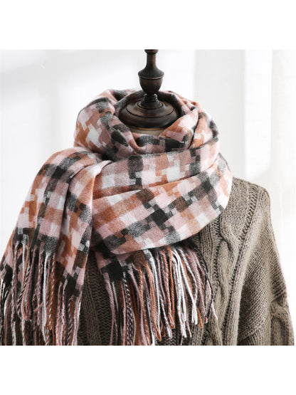 Scarvii - Multicolor Geometric Fringe Winter Scarf