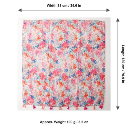 Floral scarf size and weight guide