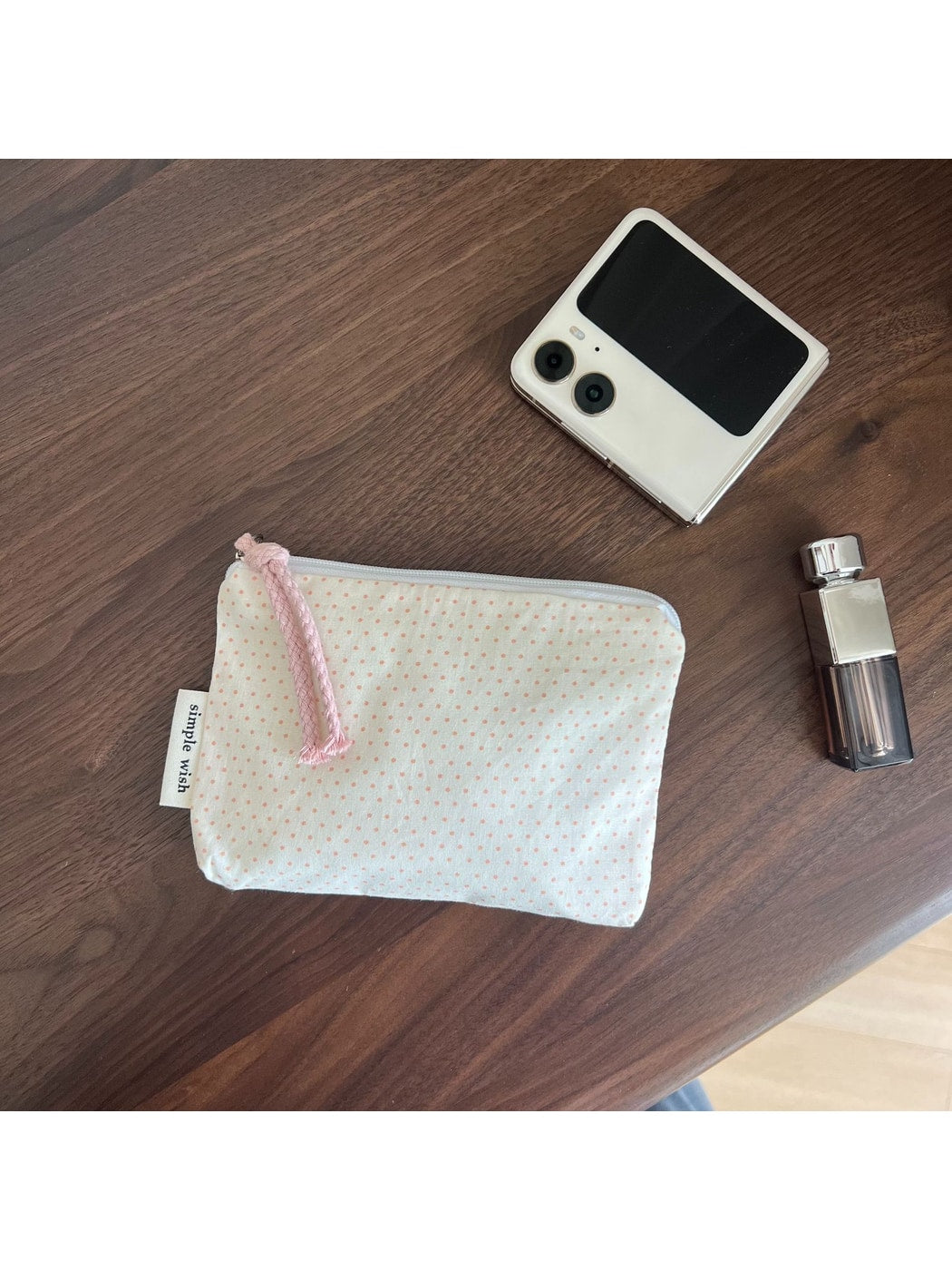 Cosbai - Sweet Pattern Zip Pouch Bag