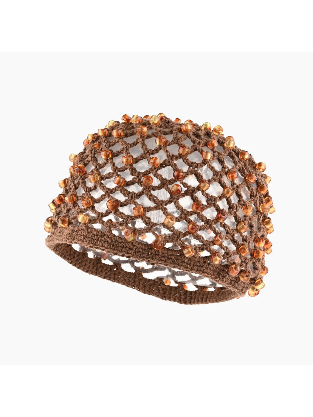 Haila - Beaded Openwork Round Crown Beanie