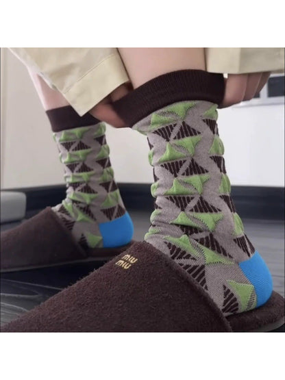 Rufia - Textured Bloom Mid Calf Socks