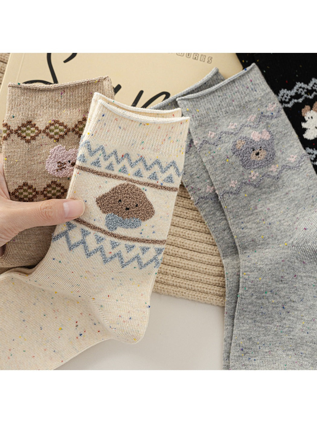 Rufia - Cute Animal Pattern Mid-Calf Socks