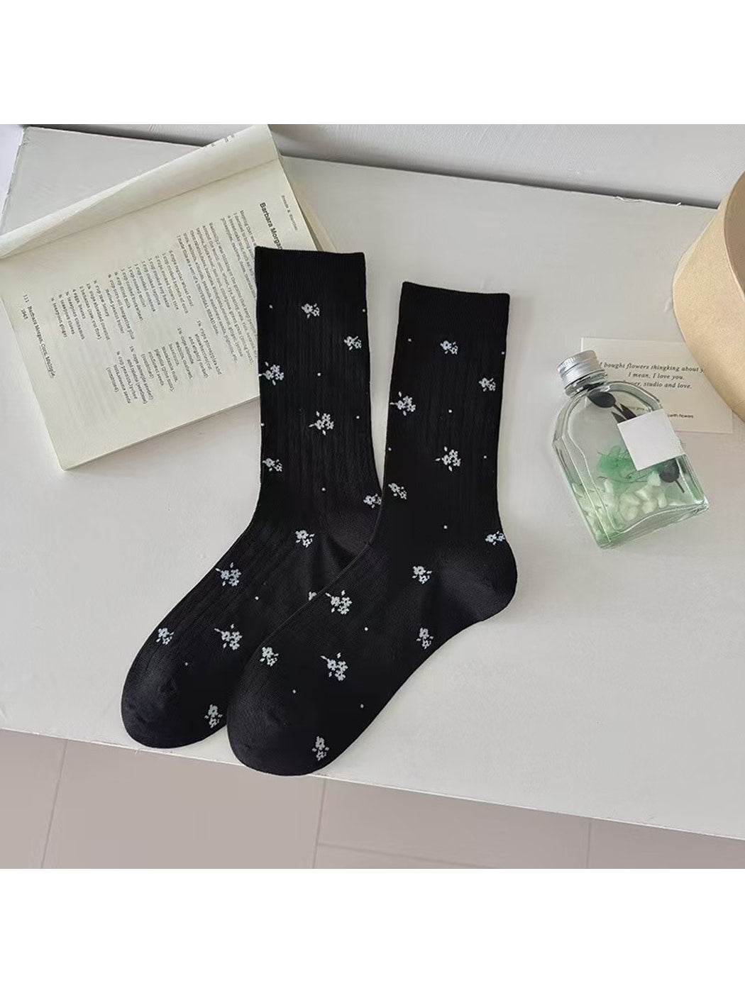 Rufia - Sweet Floral Printed Casual Women's Crew Socks