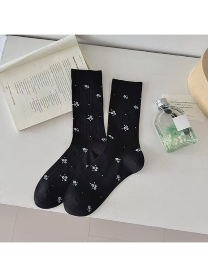 Rufia - Sweet Floral Printed Casual Women's Crew Socks