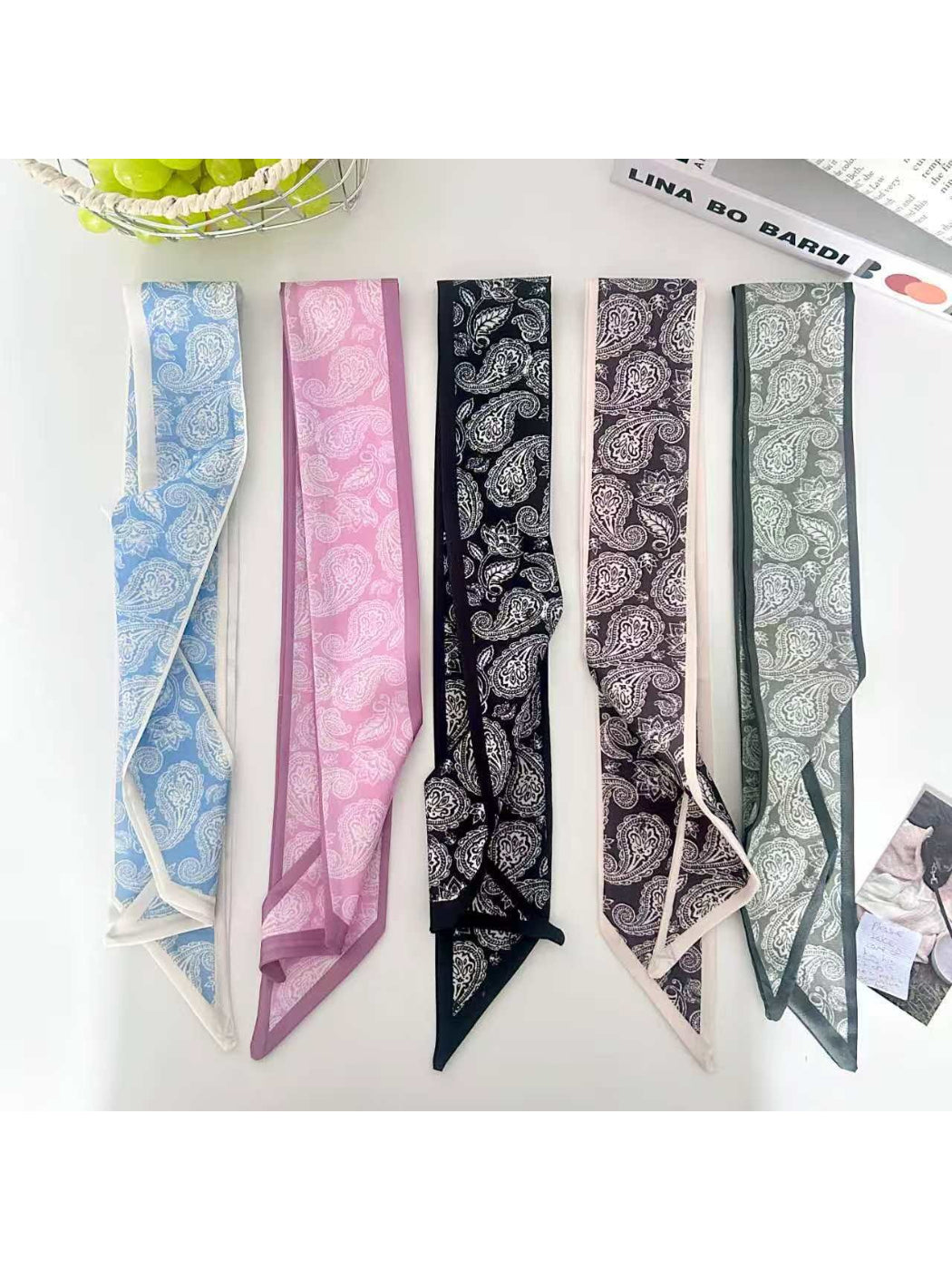 Scarvii Modern Paisley Skinny Scarf