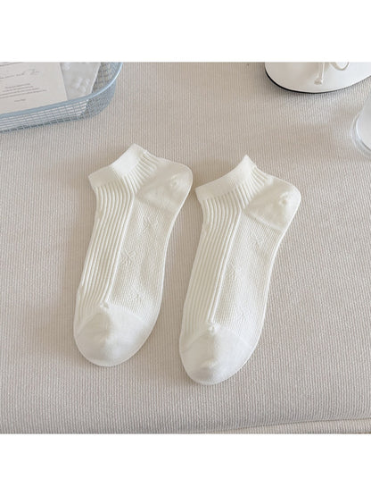 Rufia - Elegant White Women's No-Show Socks