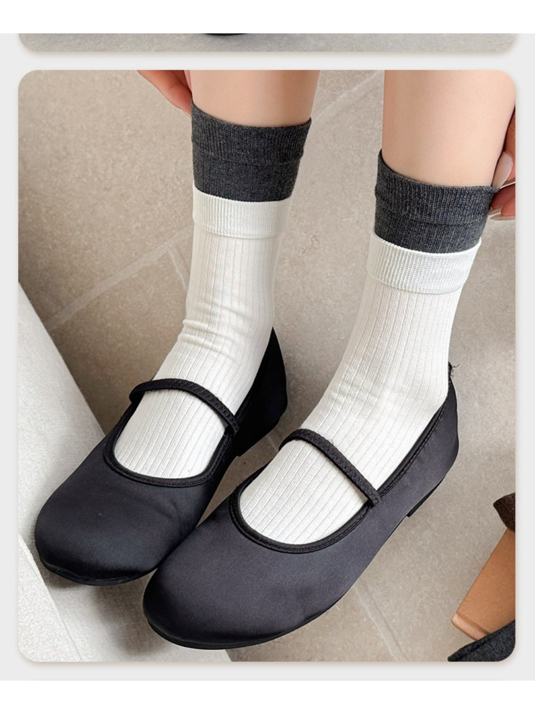 Rufia - Color Block Knit Crew Socks