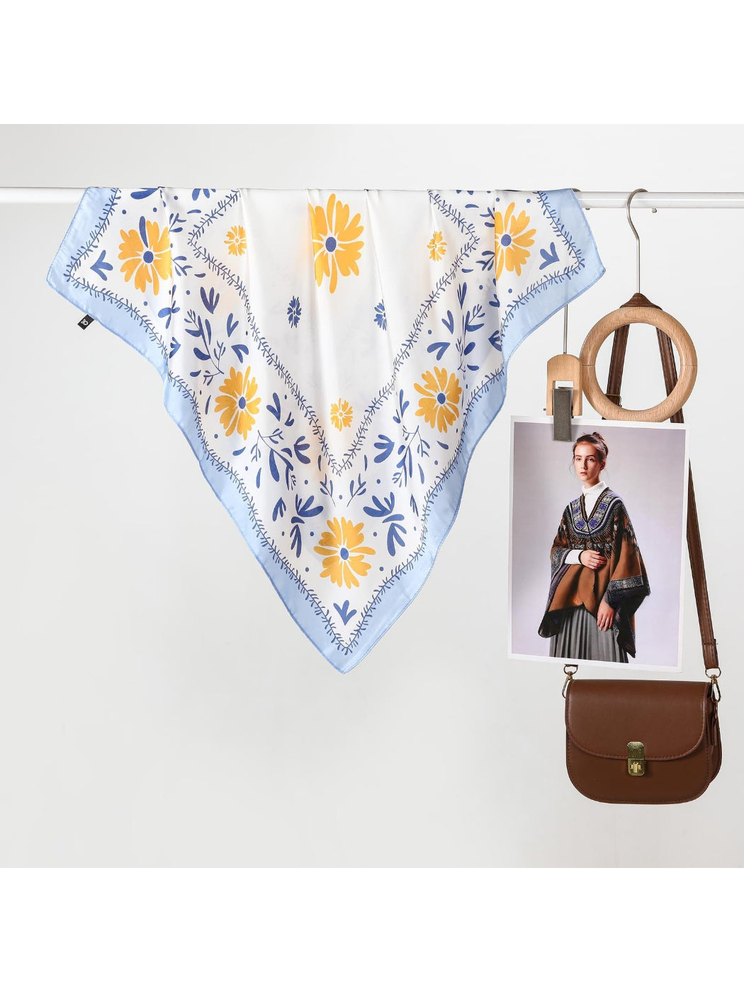Scarvii - Boho Floral Frame Square Scarf