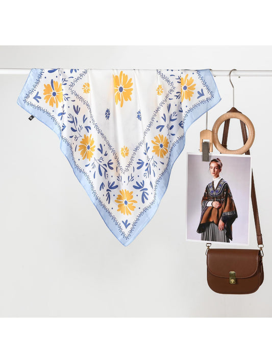 Scarvii - Boho Floral Frame Square Scarf