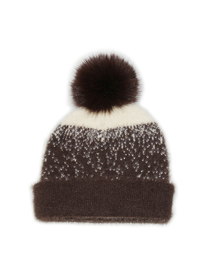 Haila Shiny Yarn Pom Pom Beanie