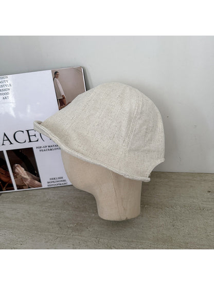 Haila - Solid Color Short Brim Round Crown Bucket Hat