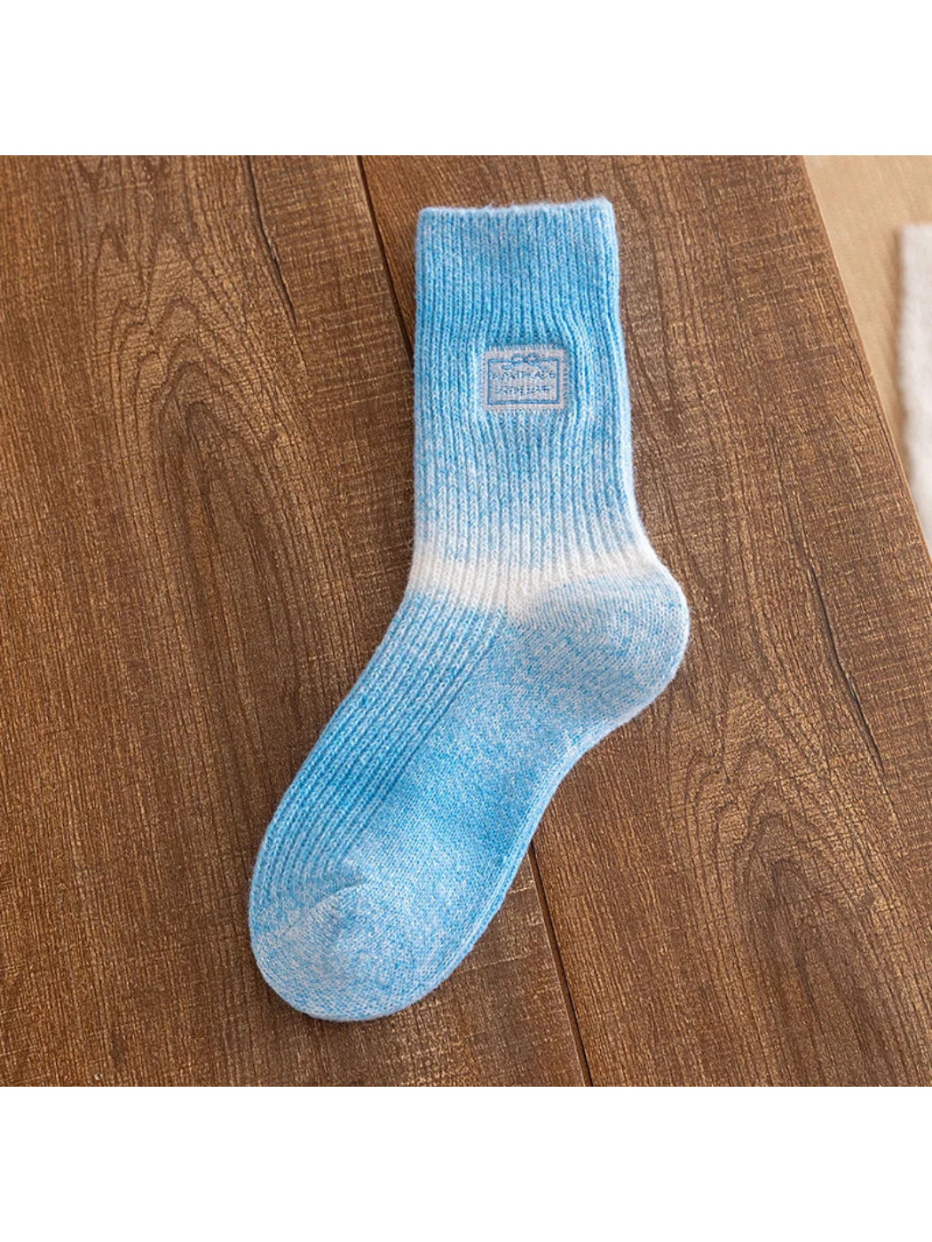 Rufia - Gradient Colorblock Ribbed Crew Socks