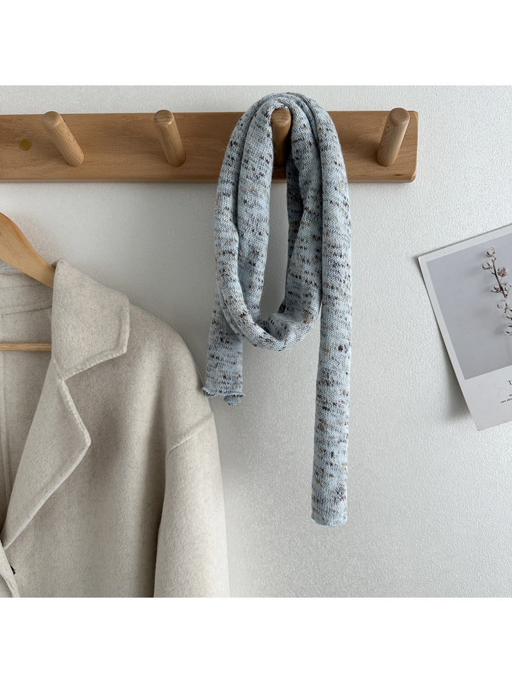 Scarvii - Winter Long Narrow Scarf with Starry Print
