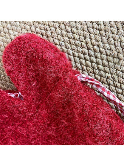 Cosbai - Drawstring Bag with Fluffy Flower