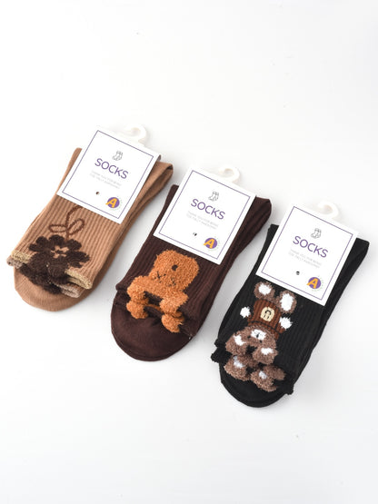 Rufia - Bear Print Winter Socks