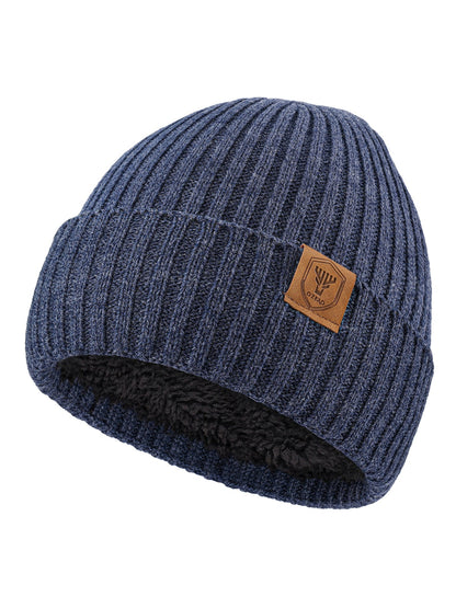 Haila - Foldable Brimless Round Crown Knit Beanie