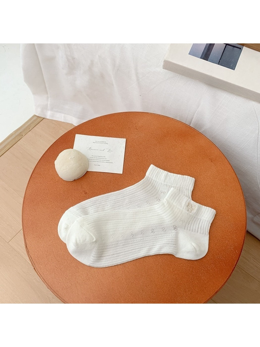 Rufia - Women's Embroidered Bow Ankle Socks