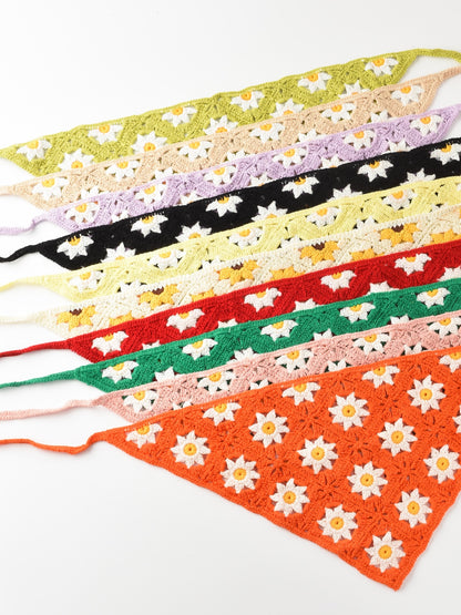 Haila - Floral Woven Flower Hairband - white - product image