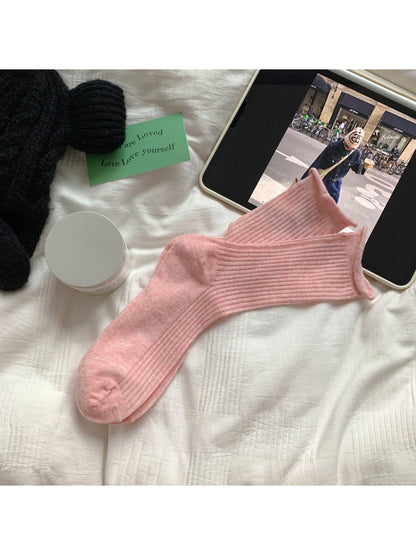 Rufia - Classic Ribbed Texture Crew Socks