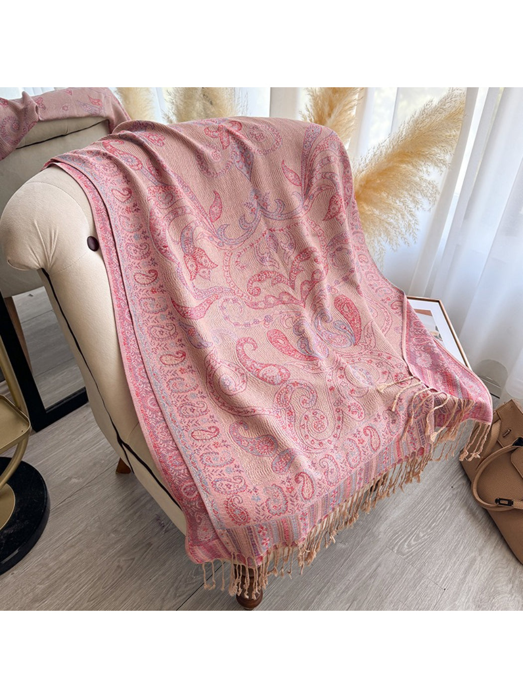 Scarvii - Elegant Paisley Fringe Scarf
