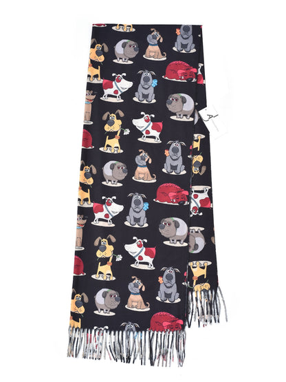 Scarvii – Cartoon Pup Print Winter Scarf
