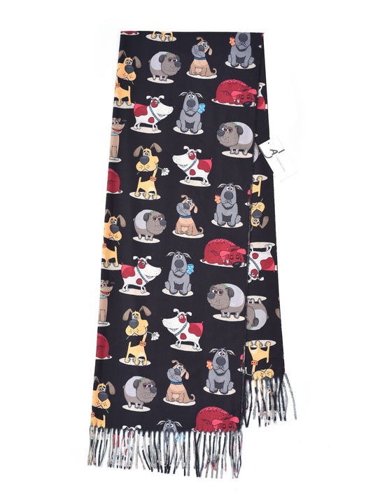 Scarvii – Cartoon Pup Print Winter Scarf
