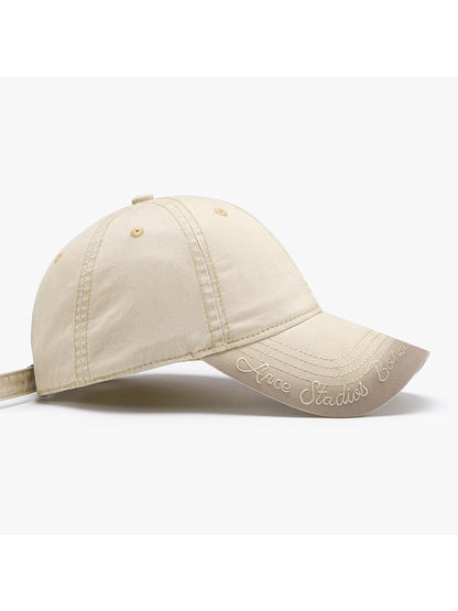 Haila - Embroidered Washed Curved Brim Baseball Cap