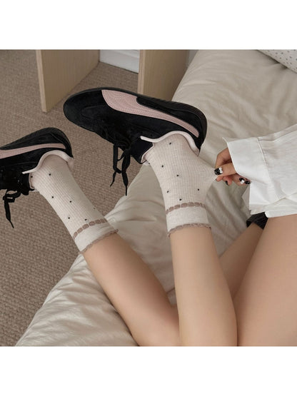 Rufia - Ruffle Cuff Polka Dot Socks