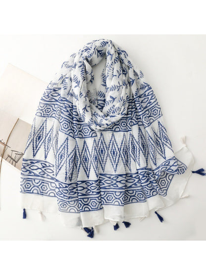 Scarvii - Classic Botanical Pattern Print Scarf