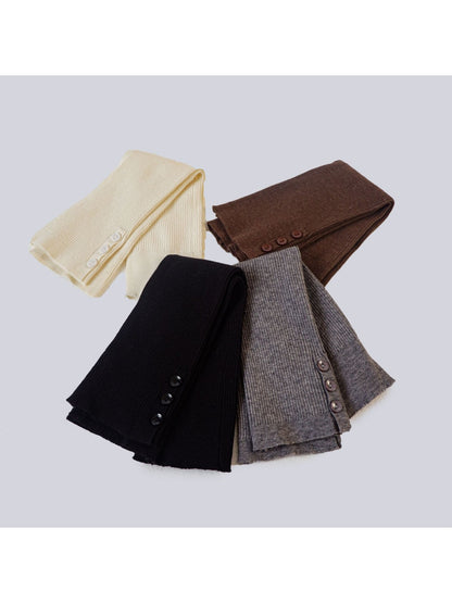 Cozyra - Mid-Calf Ribbed Button Slit Leg Warmers