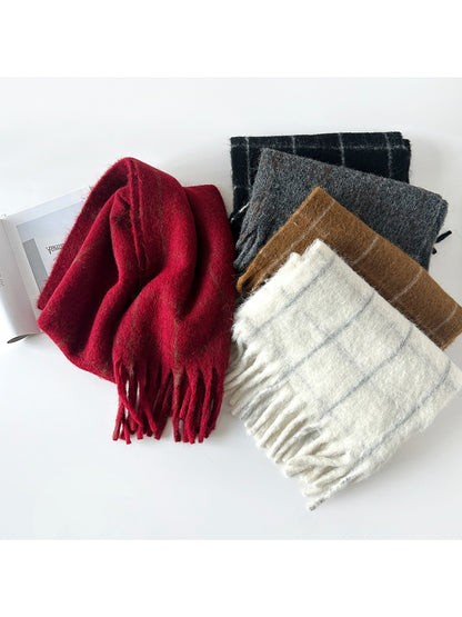 Scarvii - Soft Brushed Plaid Winter Scarf