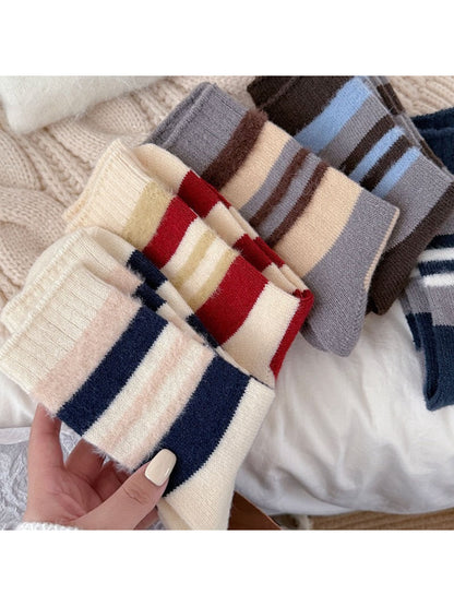 Rufia - Soft Stripe Knit Crew Socks