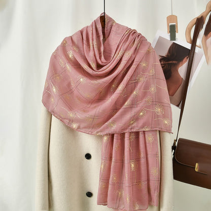 Scarvii - Golden Dandelion Printed Scarf - Stylish &Soft