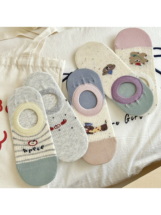 Rufia - Playful Cartoon Print Low Cut Women's Socks
