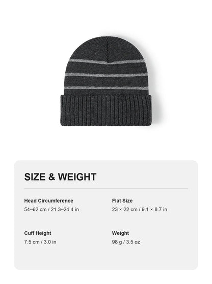Haila - Striped Fleece-Lined Cuffed Knit Beanie