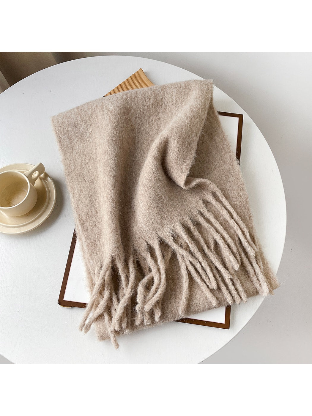 Scarvii - Brushed Solid Color Fringe Scarf