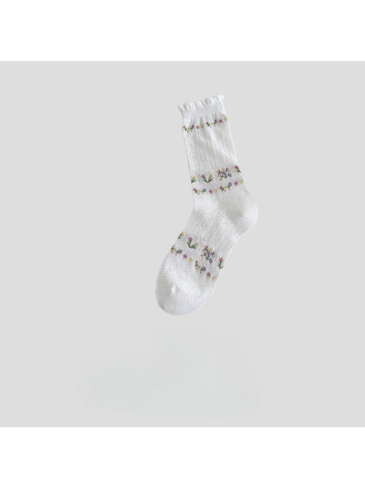 Rufia - Floral Mesh Ruffle Crew Socks product image 2