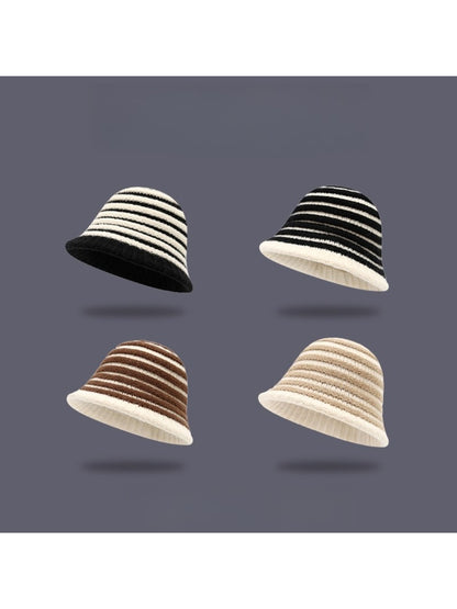 Haila - Striped Knitted Bucket Hat for Women