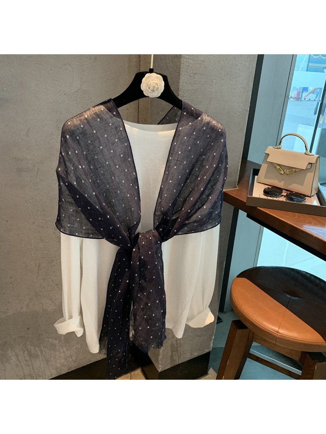Scarvii - Minimal Chic Polka Dot Printed Scarf