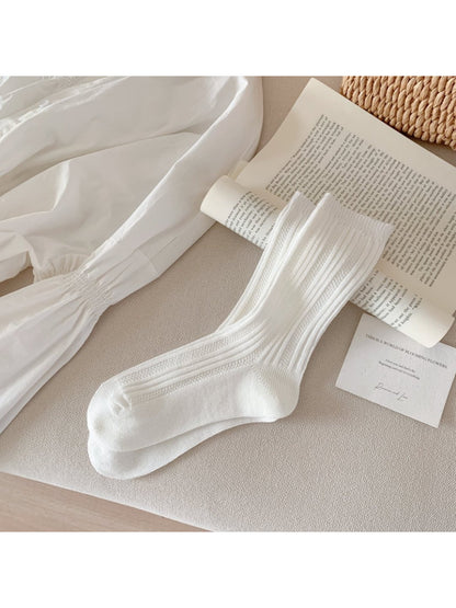 Rufia - Wavy Cuff Textured Crew Socks