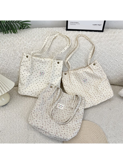 Cosbai - Floral Print Tote Shoulder Bag