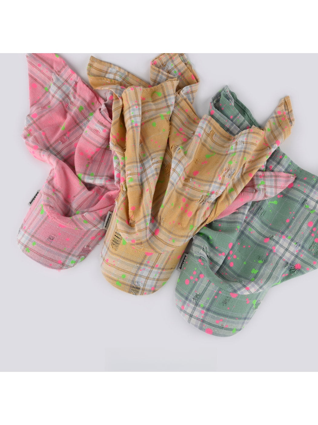 Haila - Graffiti Style Plaid Pattern Headscarf Cap