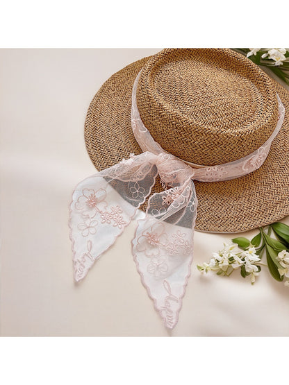 Scarvii - Elegant Floral Lace Long Narrow Scarf