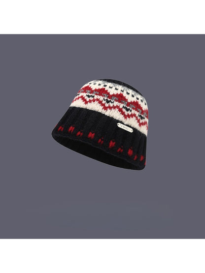Haila - Fair Isle Knit Cozy Bucket Hat