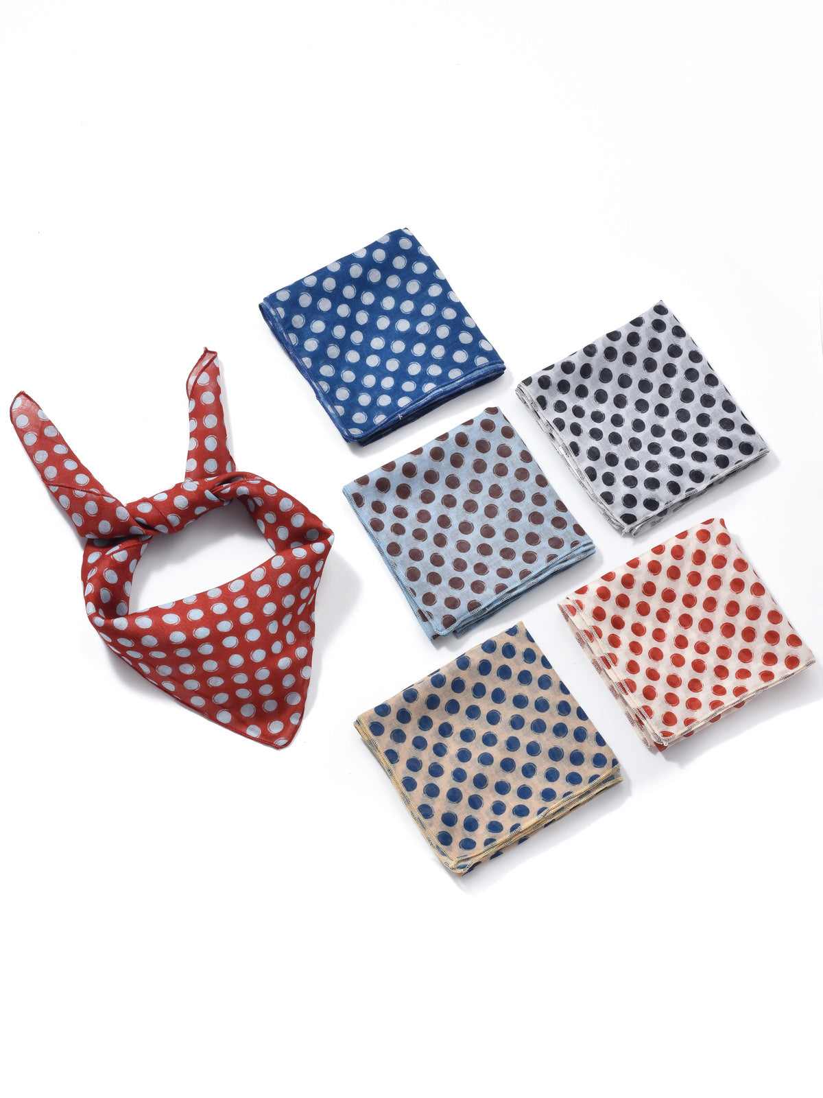 Scarvii - Lightweight Polka Dot Square Scarf