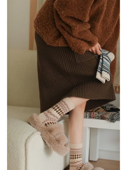 Rufia - Winter Heritage Knit Crew Socks