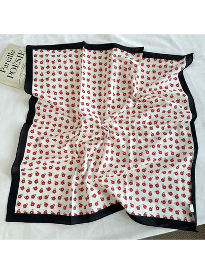 Scarvii - Printed Polka Dot Square Neck Scarf