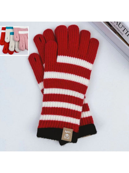 Gloving – Striped Long Knit Gloves