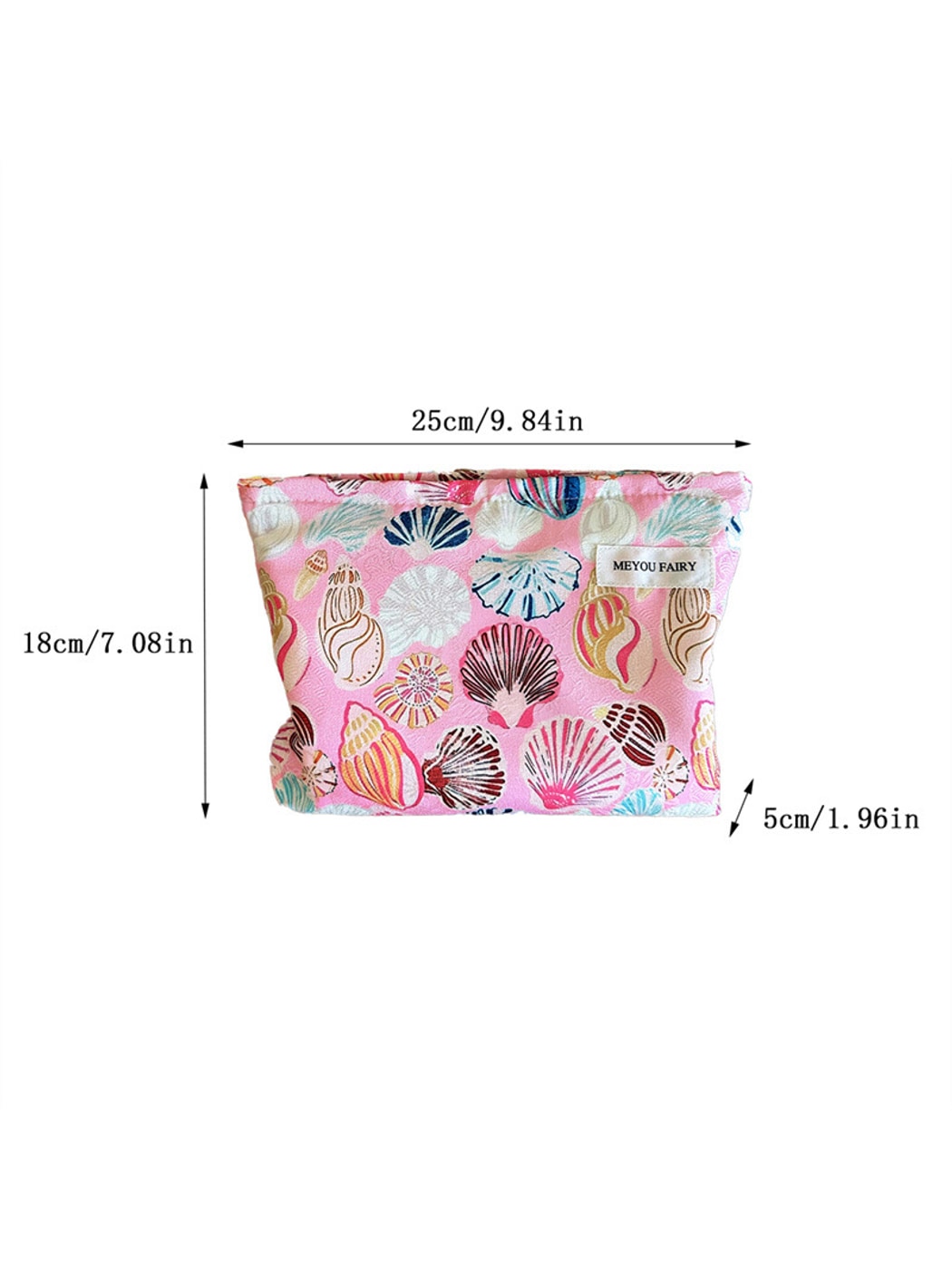 Cosbai - Zippered Cartoon Print Cosmetic Organizer Bag