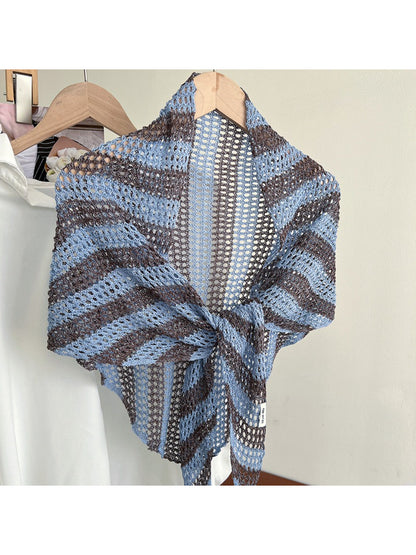 Scarvii scarf folded to highlight texture and striped design